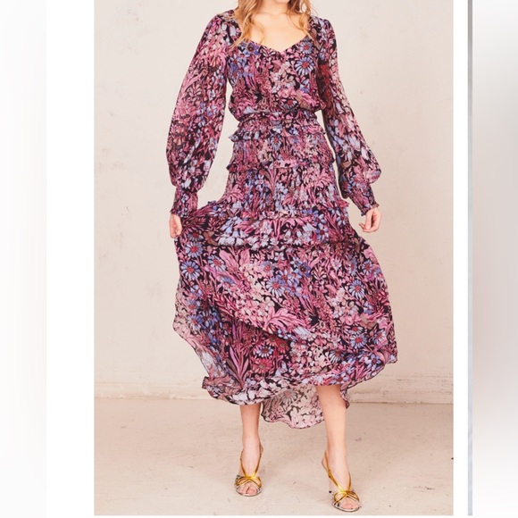 LOVESHACKFANCY Carrillo Floral-printed Georgette Dress - Picture 2 of 16